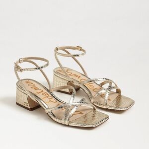 Sam Edelman Whitley Block Heel Sandal - Jute Croco (9)